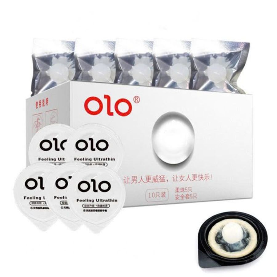 Bao Cao Su OLO Growth Bi Nhiều Gel Massa Điểm G – Hộp 5 Bao, 5 Bi Chính Hãng 363104
