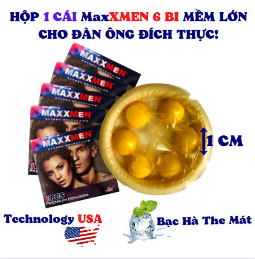 Bao Cao Su MaxxMen 6 Bi Nổi Lớn 1cm 1 Cái Chính Hãng