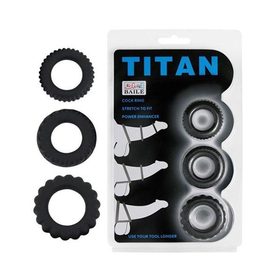 Bộ 3 Vòng Đeo Dương Vật Titan Cao Cấp 364747