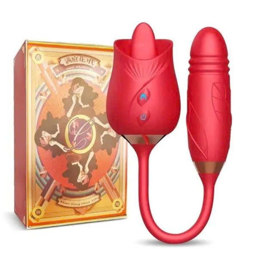 Trứng Rung Hoa Hồng Vibration PLUS Rung Thụt Kết Hộp Lưỡi Liếm Kích Thích Âm Đạo Nữ 364870