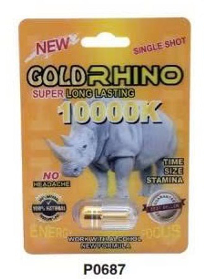 Viên uống cao cấp tinh chất thiên nhiên dành cho phái mạnh GOLD RHINO SUPER LONG LASTING 10000K 1 Viên
