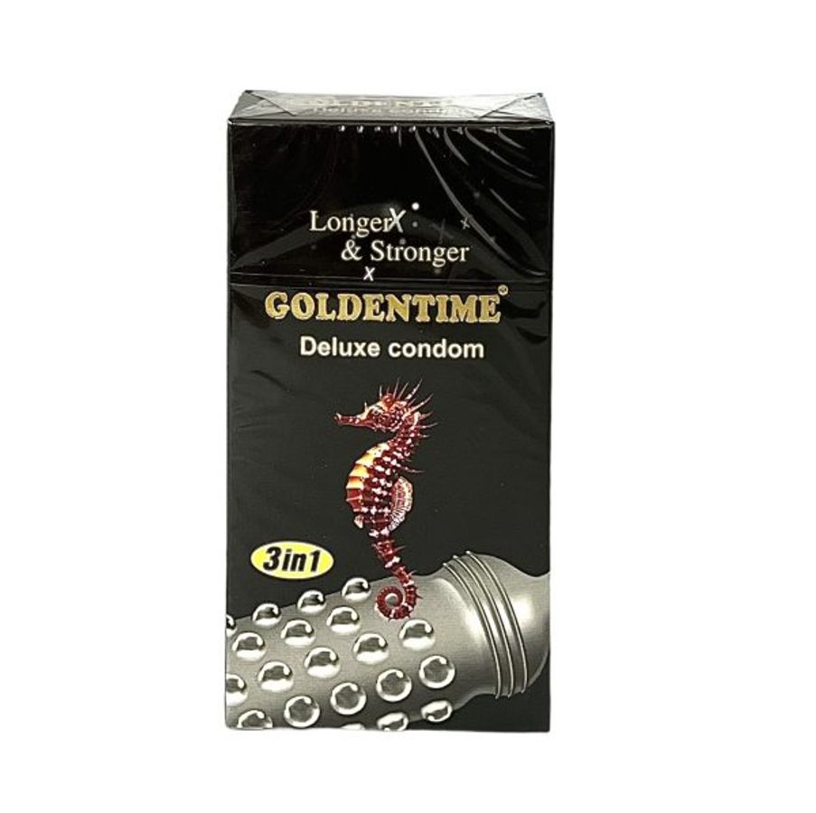 Bao Cao Su Kéo Dài Thời Gian Goldentime Longer 3 in 1 Hộp 12 Chiếc