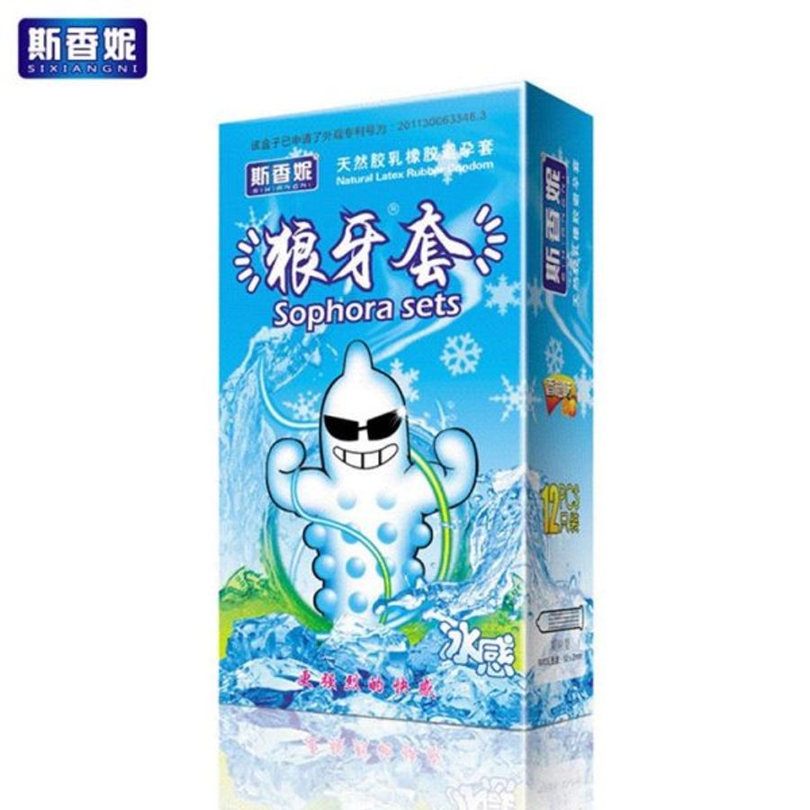 Bao Cao Su SOPHORA SETS Lạnh Có Gai Truyền Nhiệt Tăng Cảm Giác Hưng Phấn, Thăng Hoa, Hộp 12 Cái