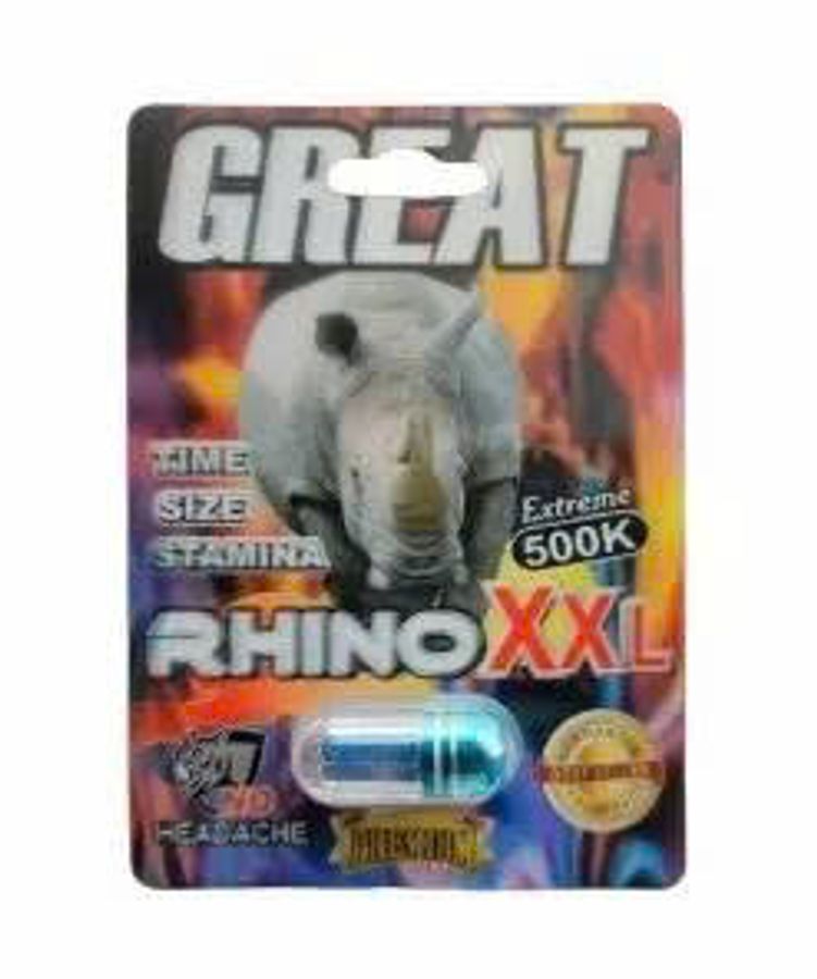 Viên uống tăng cường sinh lý nam Great Rhino XXL Extreme 500K Premium cao cấp 1 Viên 7 Ngày