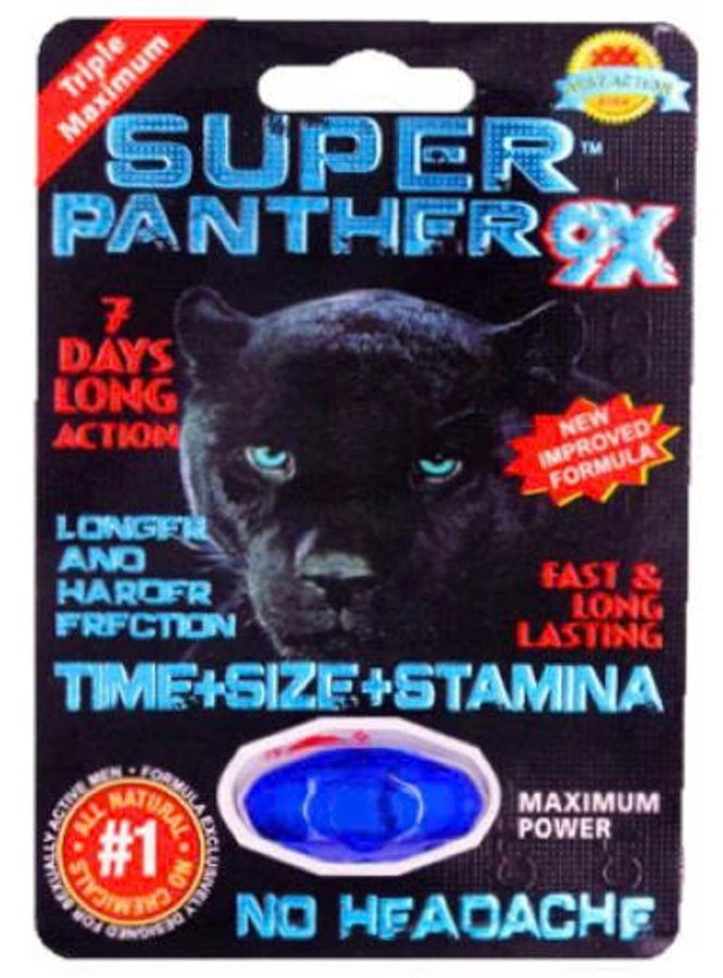 Viên uống tăng cường sinh lý nam Super Panther 9X NEW IMPROVED FORMULA cao cấp 1 Viên 7 Ngày