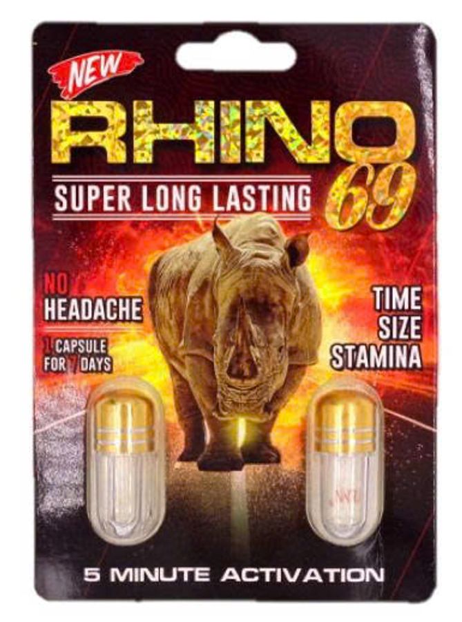 Viên uống cao cấp tinh chất thiên nhiên dành cho phái mạnh Rhino 6969 Gold Double Super Long Lasting 2 Viên