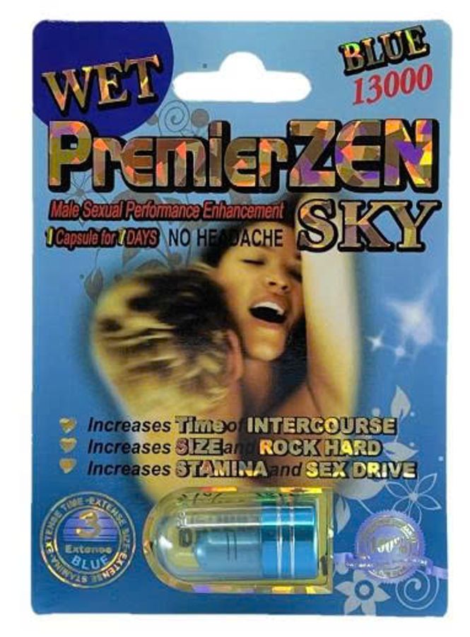 Viên uống tăng cường sinh lý nam Premier Zen Sky Blue 13000mg Wet cao cấp 1 Viên 7 Ngày