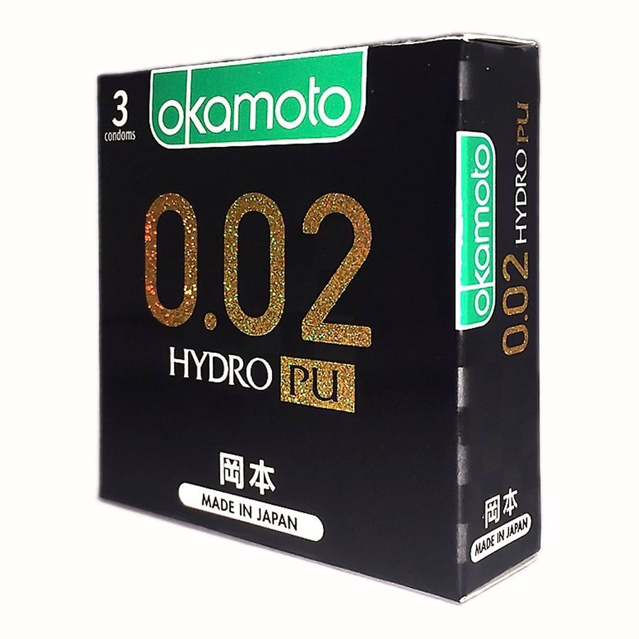 Bao Cao Su Okamoto 0.02 PU - Hộp 3 Cái - Siêu Mỏng, Size Lớn