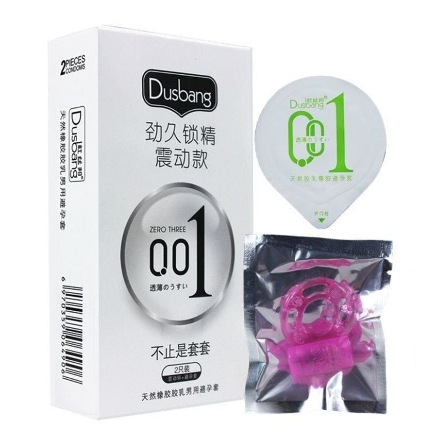 Bao Cao Su Dusbang 0.01 & Nhẫn rung tình yêu - White
