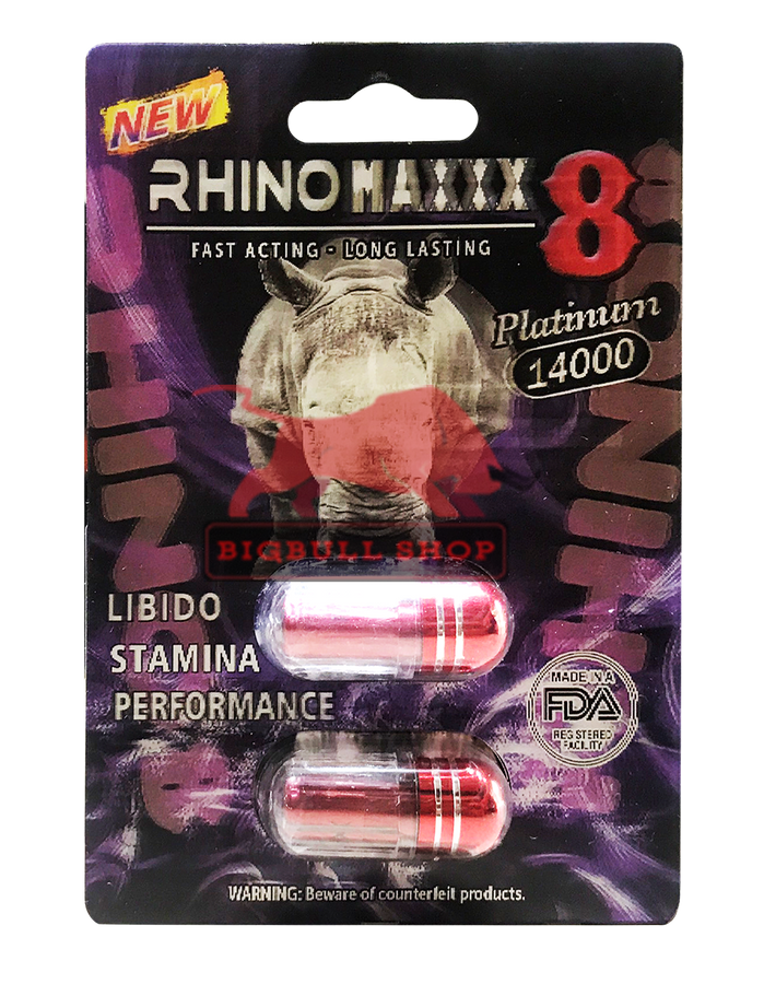 Viên uống Thiên nhiên Kéo dài thời gian và Tăng Cường Sinh Lực Nam Giới Rhino 8 - Vĩ 2 Viên chính hãng