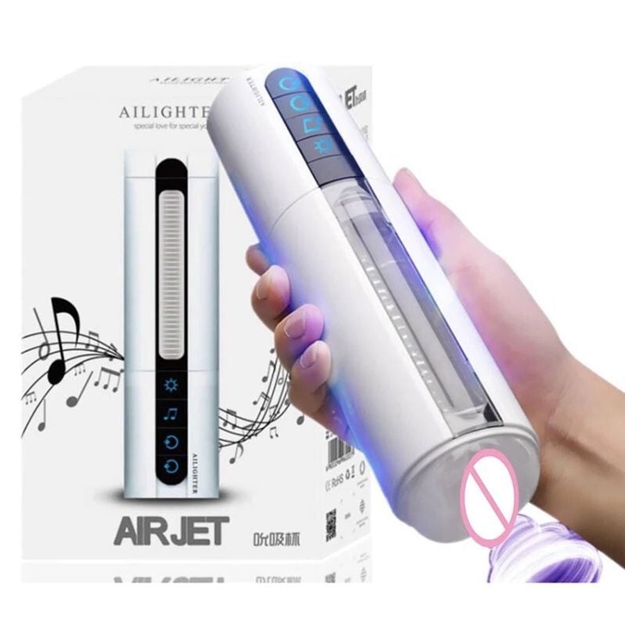 Âm đạo giả dành cho nam giới thủ dâm Air Jet Ailighter Rung Mút Có Tiếng Rên Đế Dán Tường chính hãng