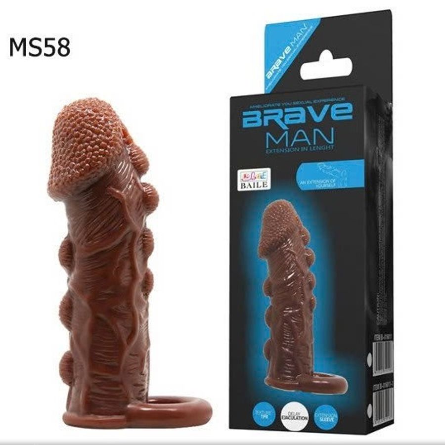 Bao cao su đôn dên có dây đeo Brave Man silicon mềm mịn
