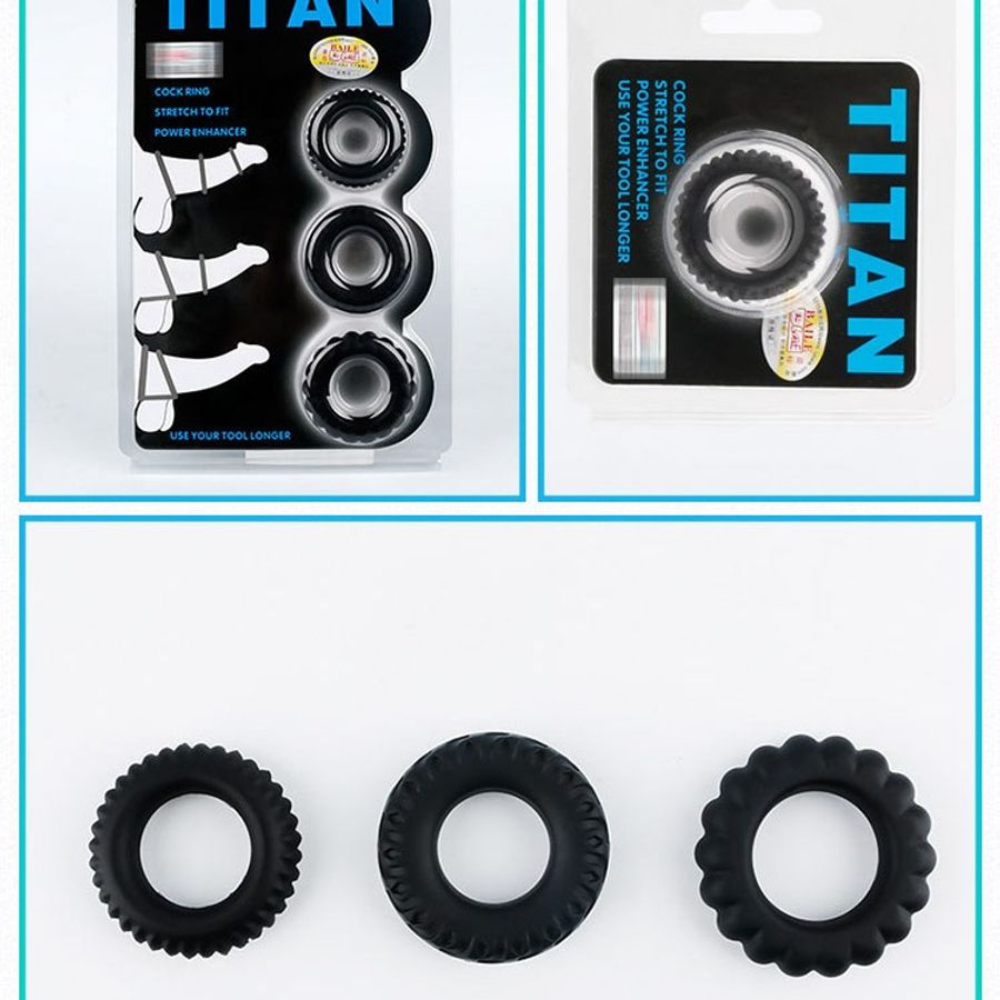 BỘ 3 VÒNG ĐEO DƯƠNG VẬT TITAN CHỐNG XUẤT TINH SỚM TĂNG KÍCH THÍCH