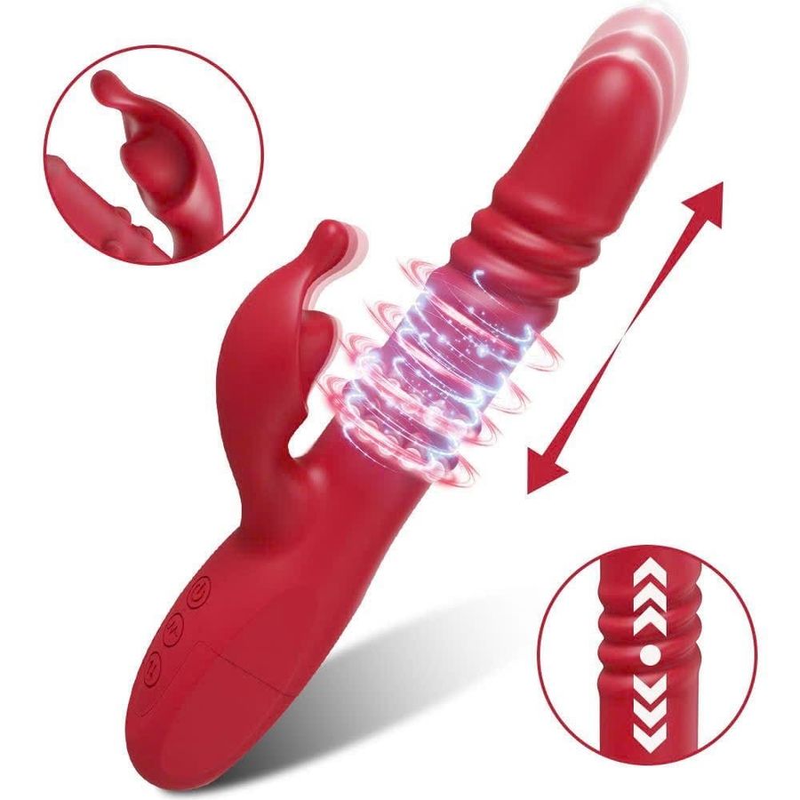 Cây Massage Đỏ Có Nhánh, Nhiều Chế Độ Đa Năng Cao Cấp, Có Bi Trên Thân CHÍNH HÃNG CAO CẤP