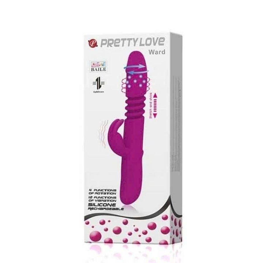 Dương Vật Giả Massage Có Nhánh Đáp Ứng Nhu Cầu Phái Nữ Silicone Rung Đa Năng Pretty Love Ward Cao Cấp