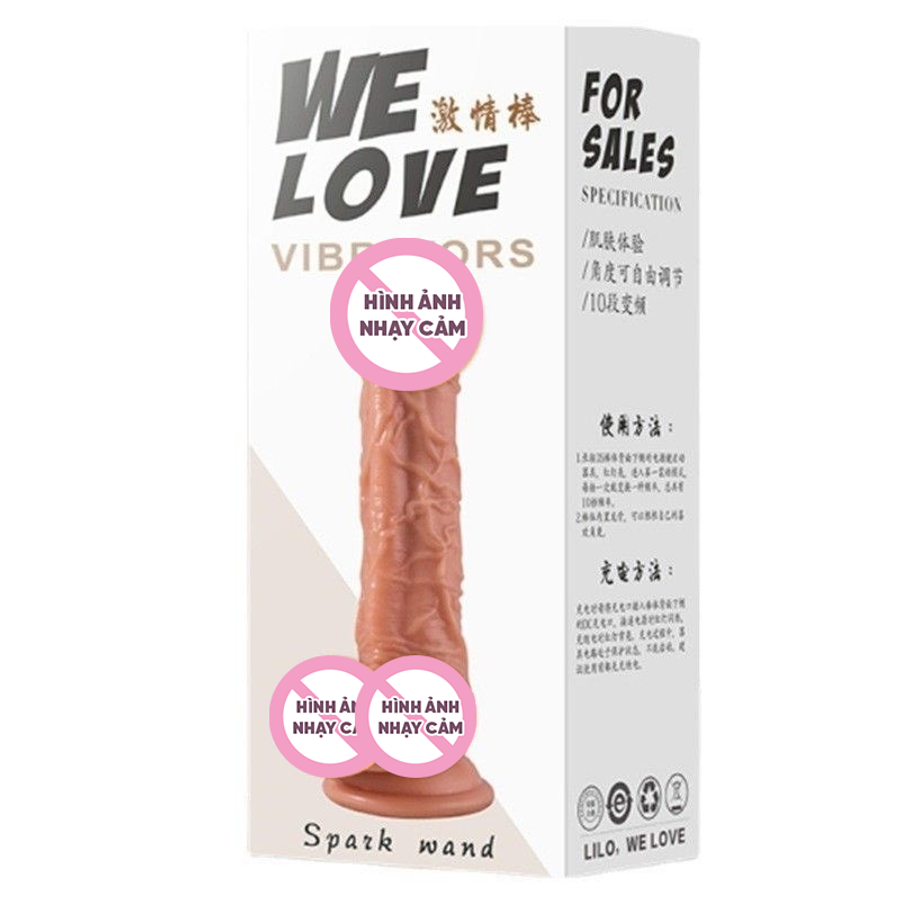 Dương vật hít tường We love spark wand lilo nhiều tần số rung dài 20cm da mềm mại chân thật