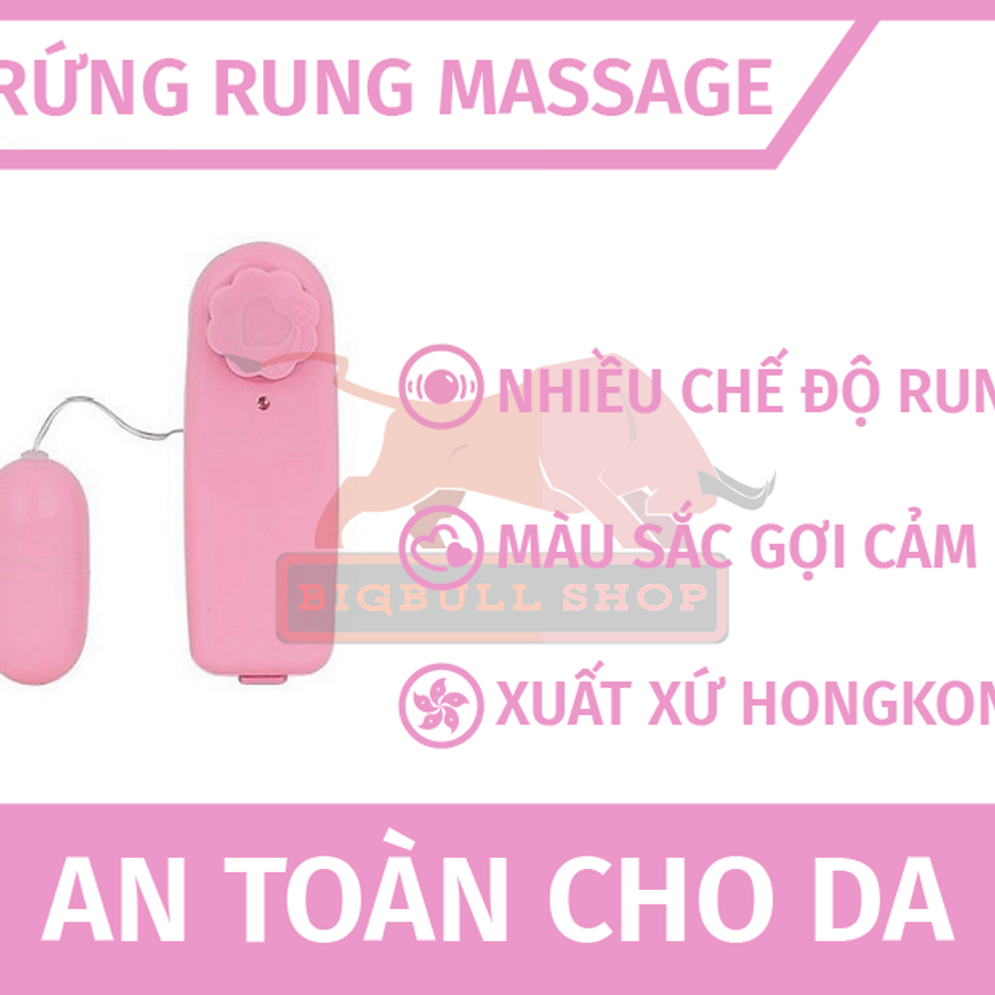 Trứng rung massage cho nữ giới giải toả 1 Đầu Pink Dùng 2 pin AAA chính hãng