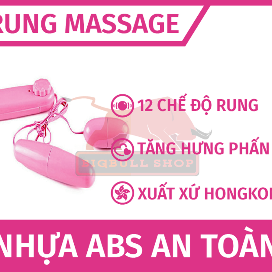 Trứng rung massage cho nữ giới giải toả 2 Đầu Pink Dùng 2 pin AAA chính hãng 374138