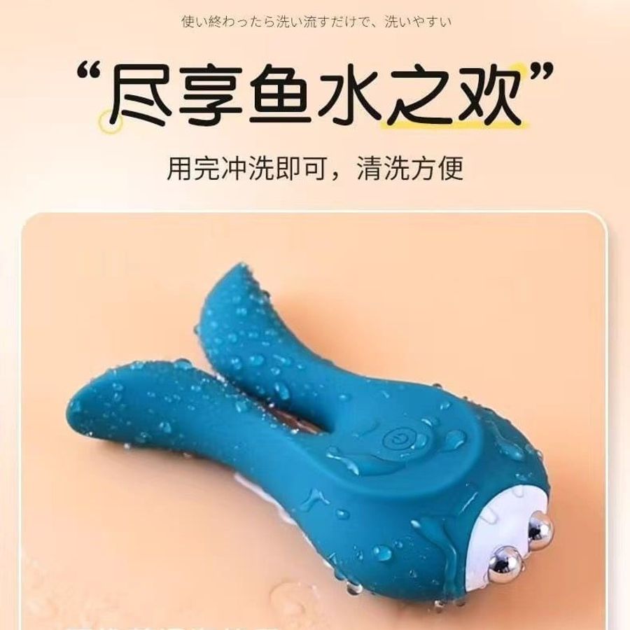 Trứng rung massage cho nữ giới giải toả Máy Rung Tai Thỏ 2 đầu màu xanh dương chính hãng