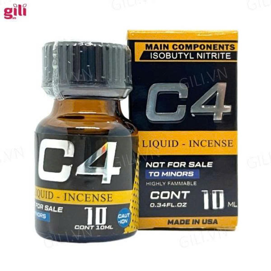 Chai hít tăng khoái cảm Popper PWD USA C4 Black Yellow Chai 10ml Chính hãng Mỹ