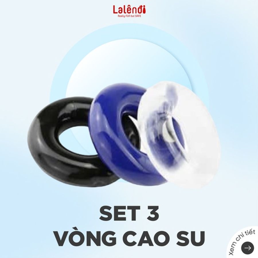 Set 3 vòng cao su Hỗ trợ tăng sự tự tin cho nam giới chính hãng
