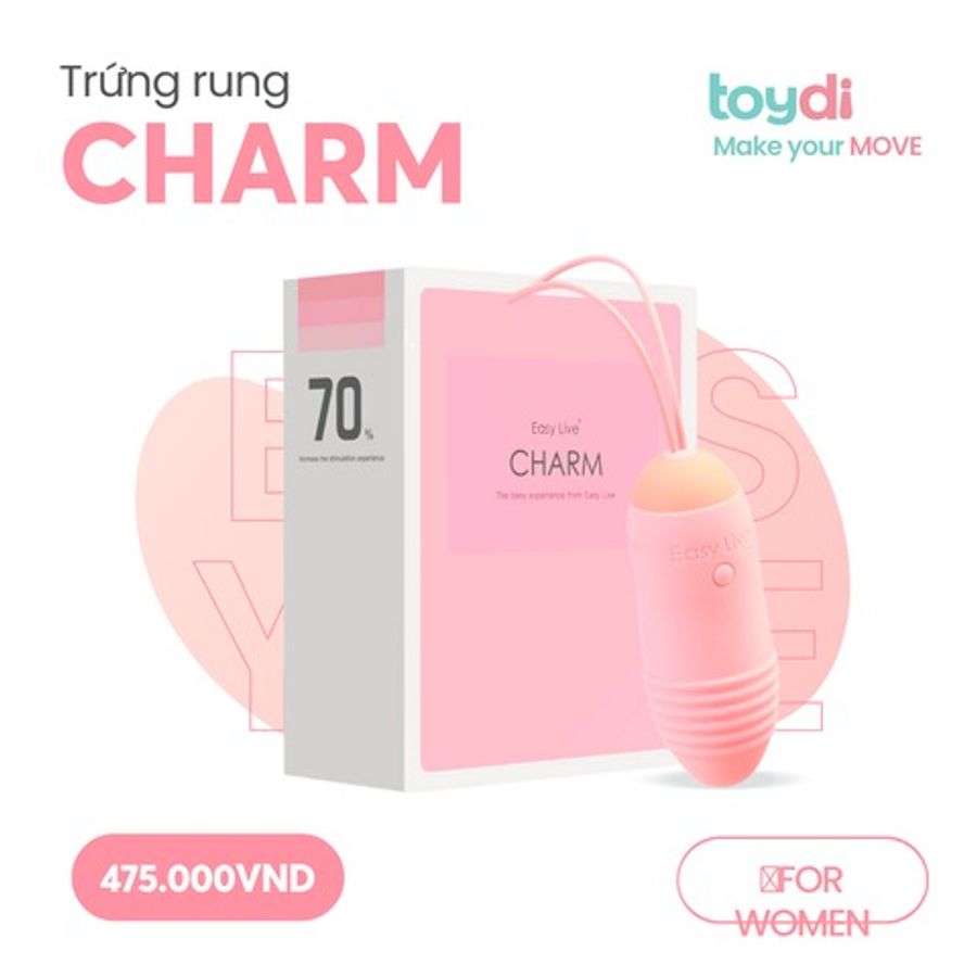 Trứng rung massage cao cấp dành cho nữ giới giải toả Easy Live Charm nhiều chế độ rung chính hãng