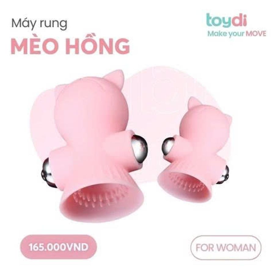 Máy Rung Đầu Ti Kích Thích Điểm G Mèo Hồng Chính Hãng