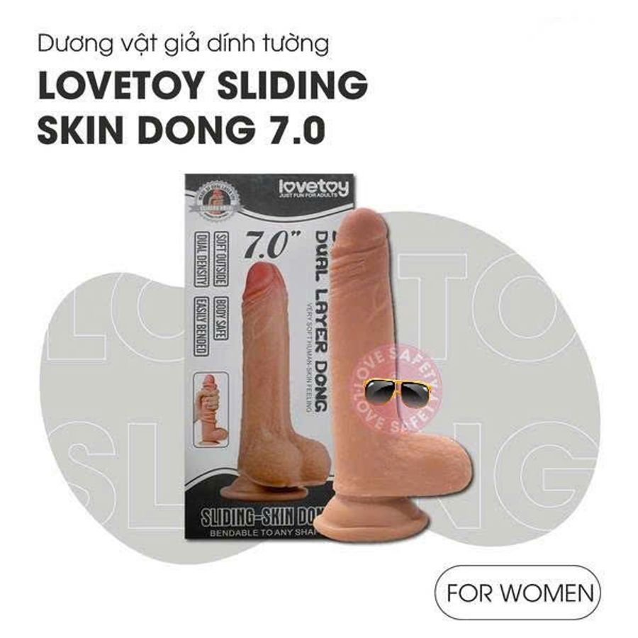 Dương Vật Dính Tường Siêu Mềm Lovetoy Sliding Skin Dong 7.0 dành cho nữ giới chính hãng