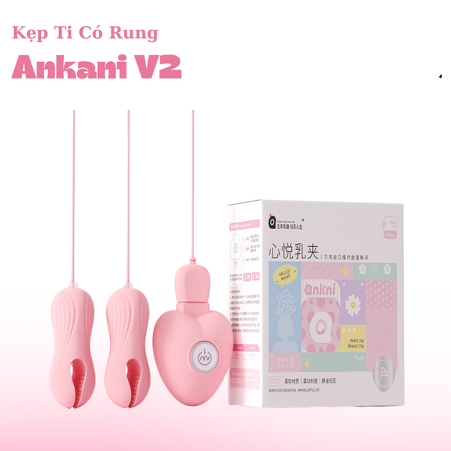 Kẹp Vú Kích Thích Đầu Ti Ankni V2 20 Chế Độ Rung  cho nữ giới chính hãng