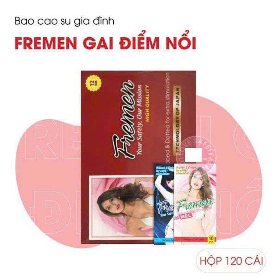 Bao Cao Su Gia Đình Fremen Gai Điểm Nổi - Hộp 120 Cái