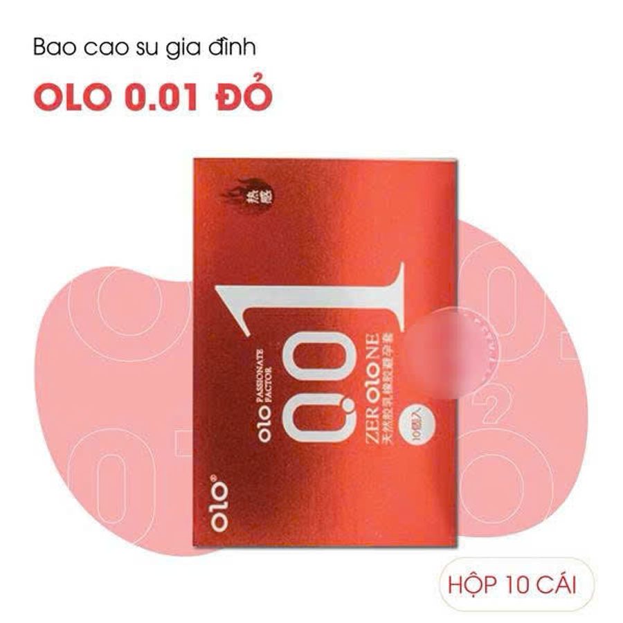 Bao Cao Su Siêu Mỏng OLO 0.01 Red Nóng Ấm