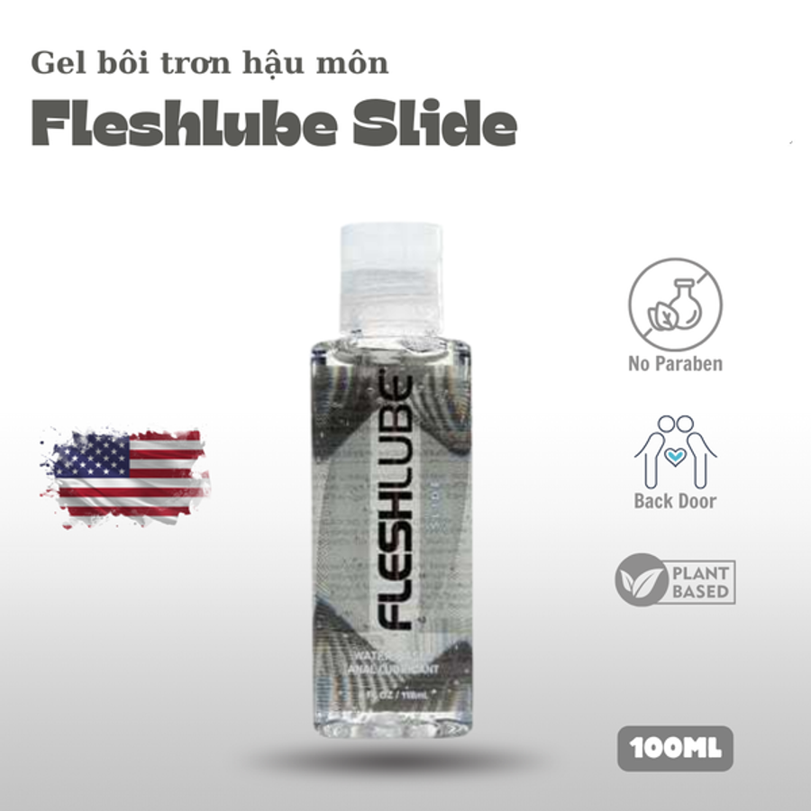 GeI Bôi Trơn Gốc Nước Hậu Môn Fleshlube Silde cho các cặp đôi chính hãng