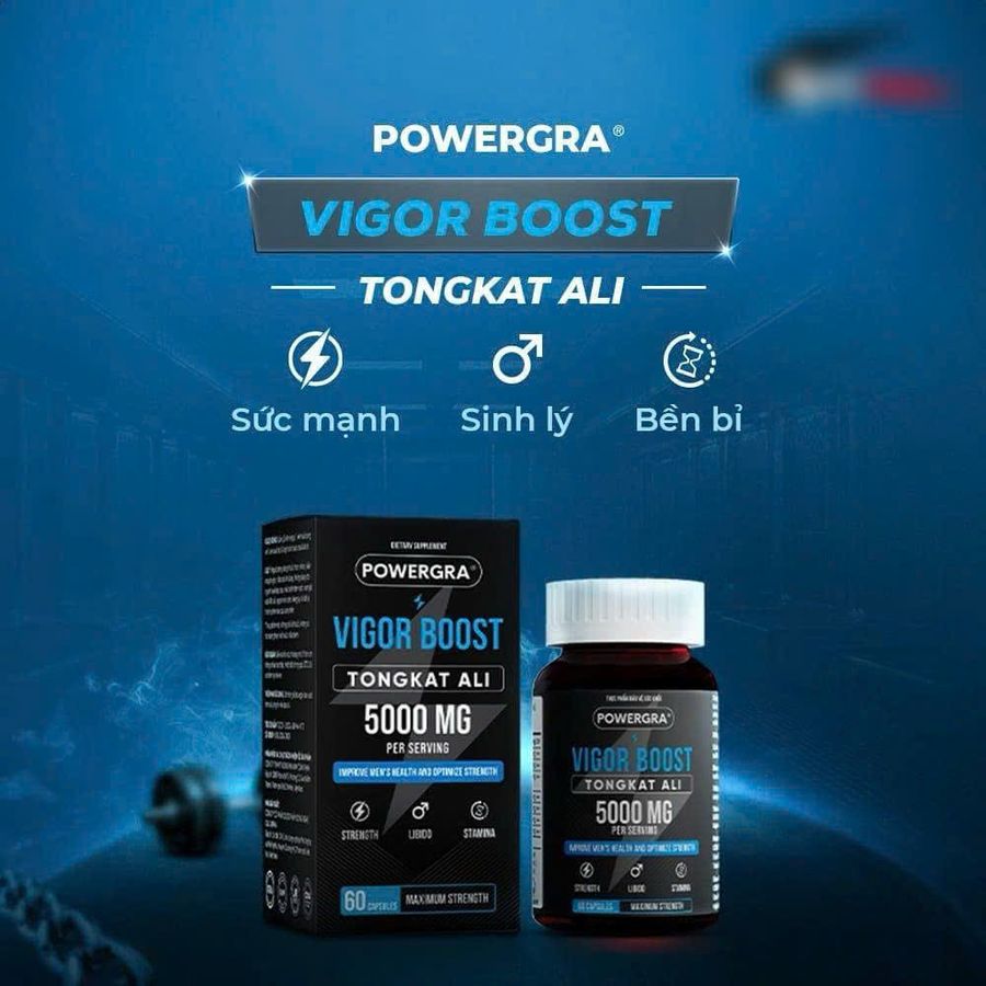 Viên uống phục hồi và tăng cường sinh lý nam giới Powergra Vigor Boost TongKat Ali - Hộp 60 viên 378665