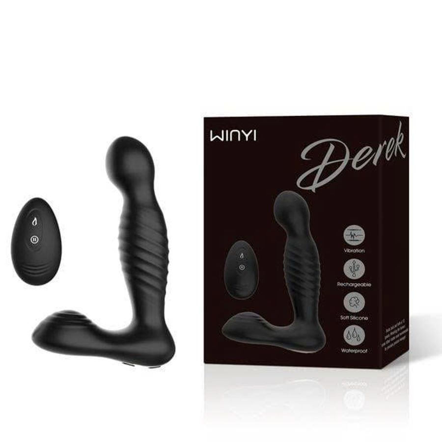 Máy Rung Kích Thích Hậu Môn Silicone Mềm Rung - Ngoáy - Tỏa Nhiệt Đa Năng Winyi Derek Chính Hãng - Điều Khiển Từ xa