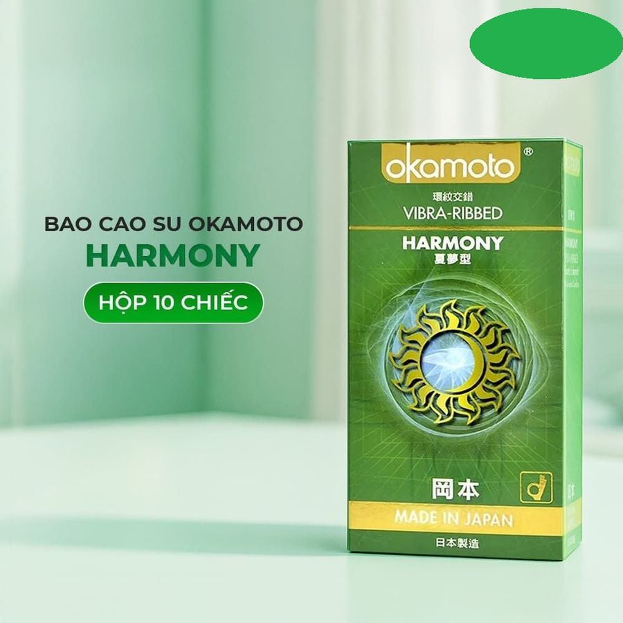 Bao cao su Okamoto Harmony  Gân sọc siêu mỏng Hộp 10 cái cao cấp chính hãng