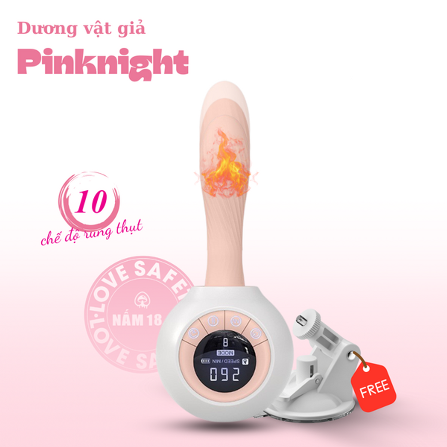 Dương Vật Giả Pinknight Tỏa Nhiệt 10 Chế Độ Rung Thụt
