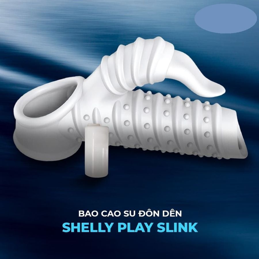 Bao cao su đôn dên Shelly Play Slink Plus hở quy đầu cao cấp chính hãng