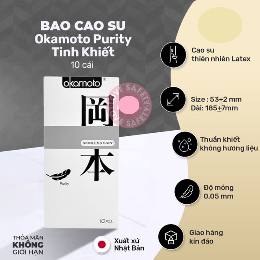 Bao Cao Su Okamoto Purity Tinh Khiết Cao Cấp Chính Hãng