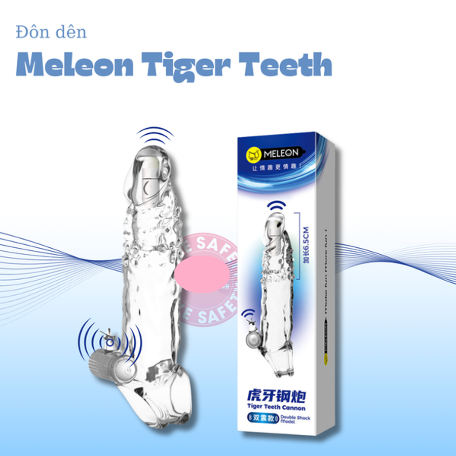 Bao Cao Su Đôn Dên Meleon Tiger Teeth Rung Nhánh Đầu Chống Tuột Cao Cấp Chính Hãng