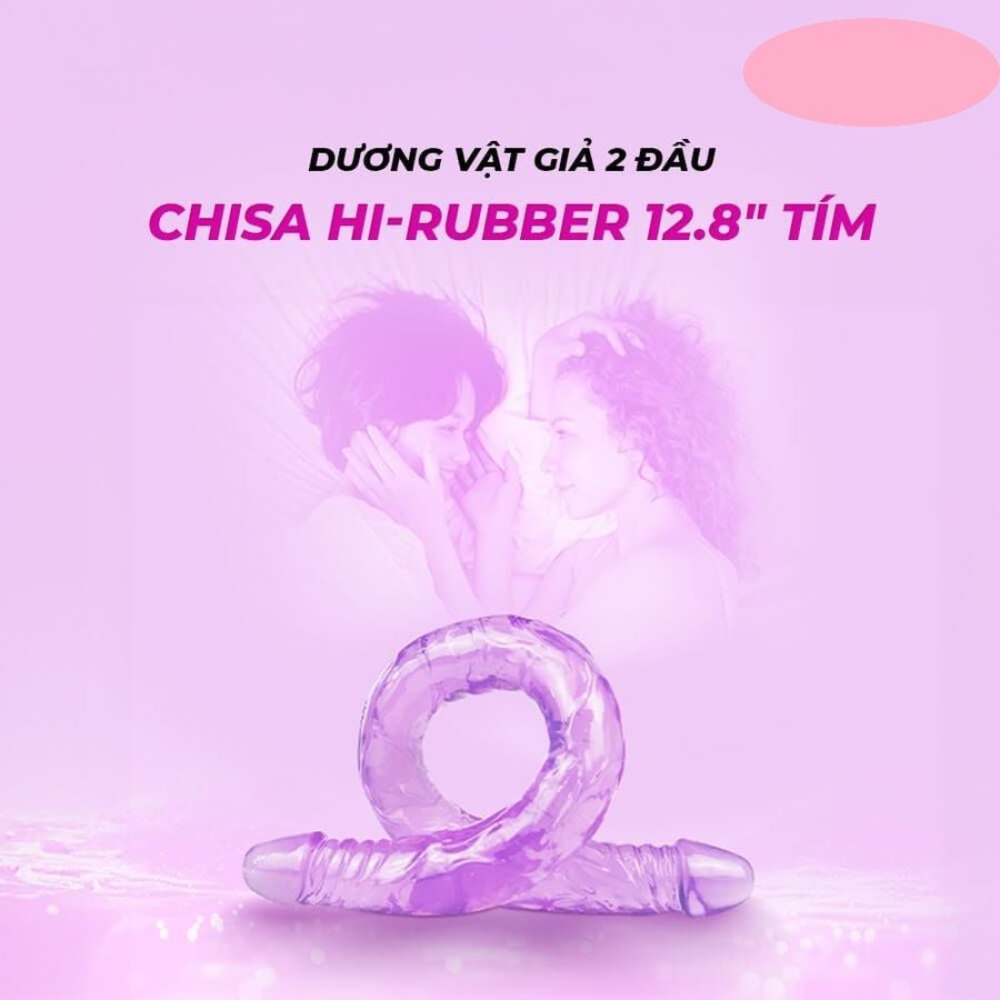 Dương vật giả 2 đầu cao cấp Chisa Hi-Rubber 12.8 Inch Tím
