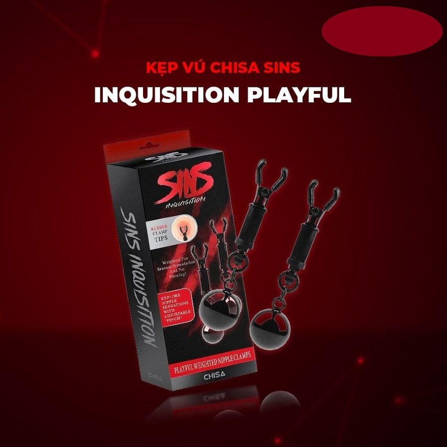 Kẹp vú kích thích đầu ti Chisa Sins Inquisition Playful Weighted Nipple Clamps 382364
