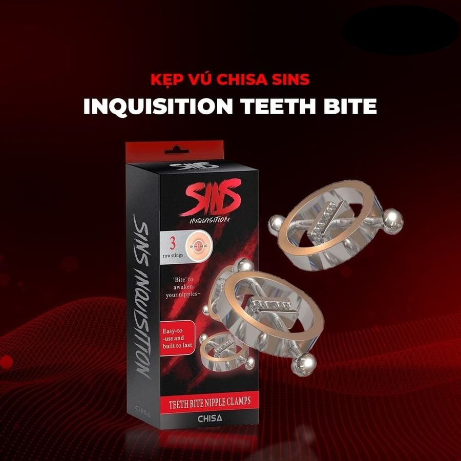 Kẹp vú kích thích đầu ti Chisa Sins Inquisition Teeth Bite Nipple Clamps 382365