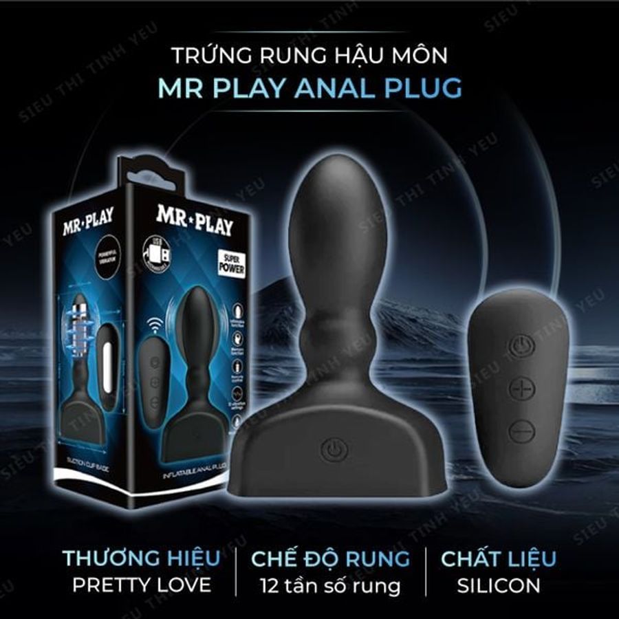 (Có Video) Trứng rung Pretty Love Mr Play Anal Plug 12 chế độ rung xoay dùng sạc