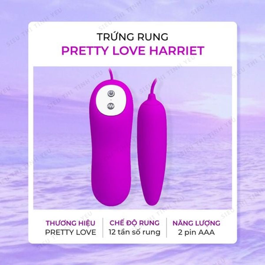 (Có Video) Trứng rung mini nhỏ gọn 12 chế độ dùng pin Pretty Love Harriet