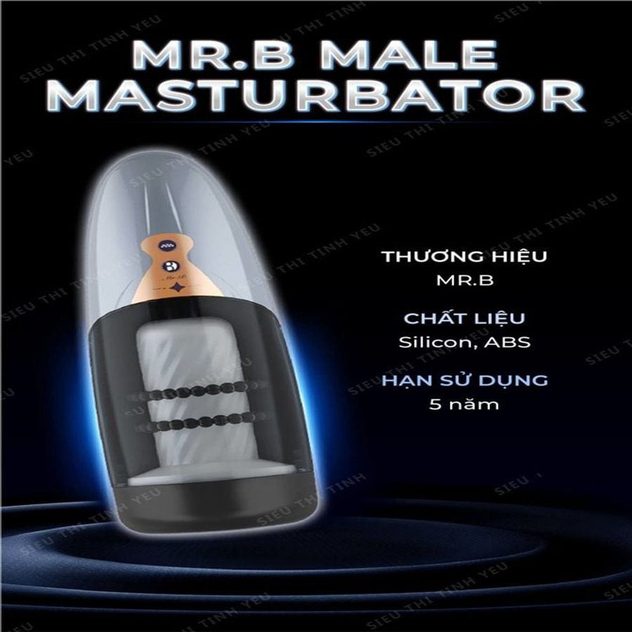 (Có Video) Âm đạo giả tự động Mr.B B3 5 chế độ rung có âm thanh gai mềm dùng pin sạc