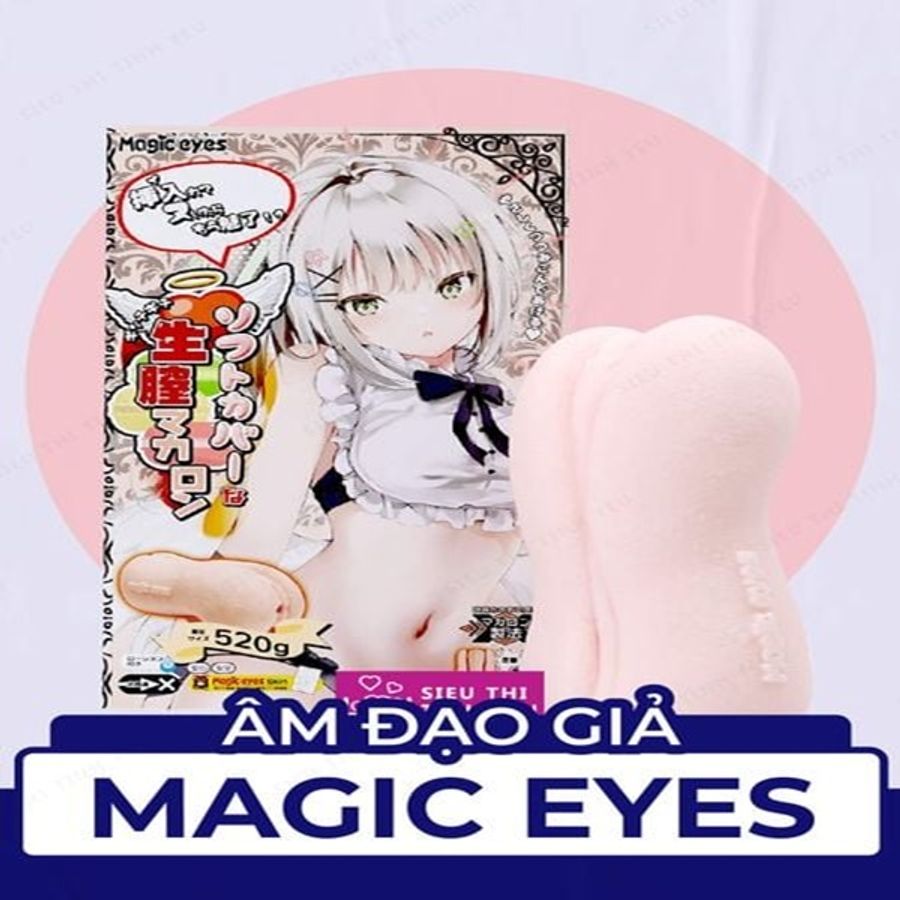 (Có Video) Âm đạo giả silicone nguyên khối cầm tay Magic Eyes Macaron