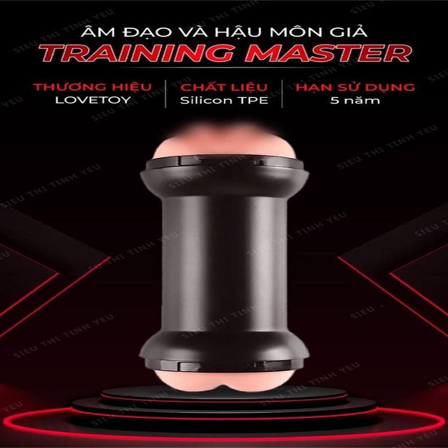 (Có video) Cốc Âm Đạo 2 Đầu Đa Năng Lovetoy Training Master Red mềm mịn