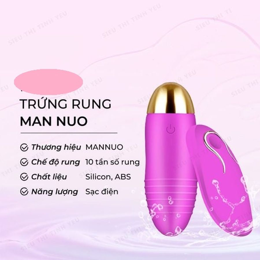 (Có Video)Trứng rung điều khiển từ xa 10 chế độ dùng sạc Man Nuo