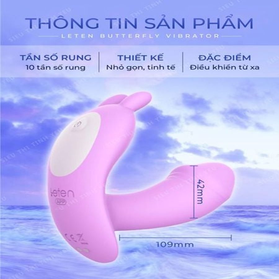 (Có video)Trứng rung Leten Butterfly Vibrator 10 chế độ rung tạo nhiệt pin sạc màu hồng