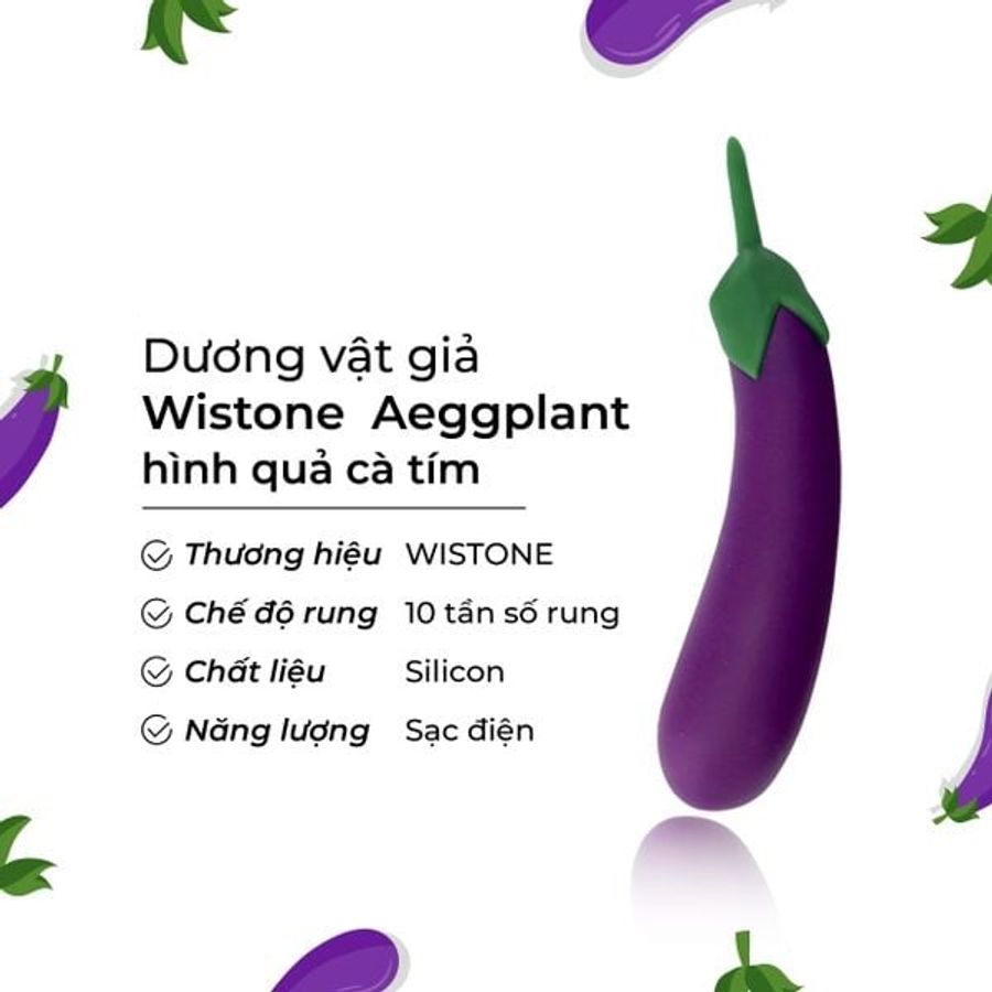 (Có video)Dương vật giả rung ngụy trang trái cá tím Wistone Aeggplant